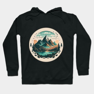 Mountains retro graphic design Hoodie